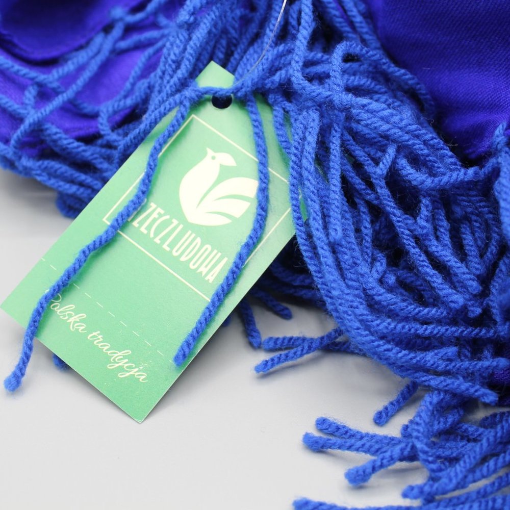 Traditional folklore scarf large blue floral new - Picture 5 of 7
